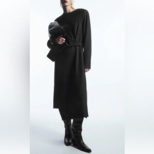 COS | Dresses | Cos Square Neck Knitted Midi Slip Dress | Poshmark
